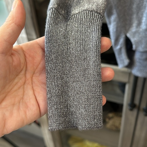 Joseph A. Cowl Neck oversized shimmer metallic long sleeve Sweater pullover Sz S - Picture 5 of 7